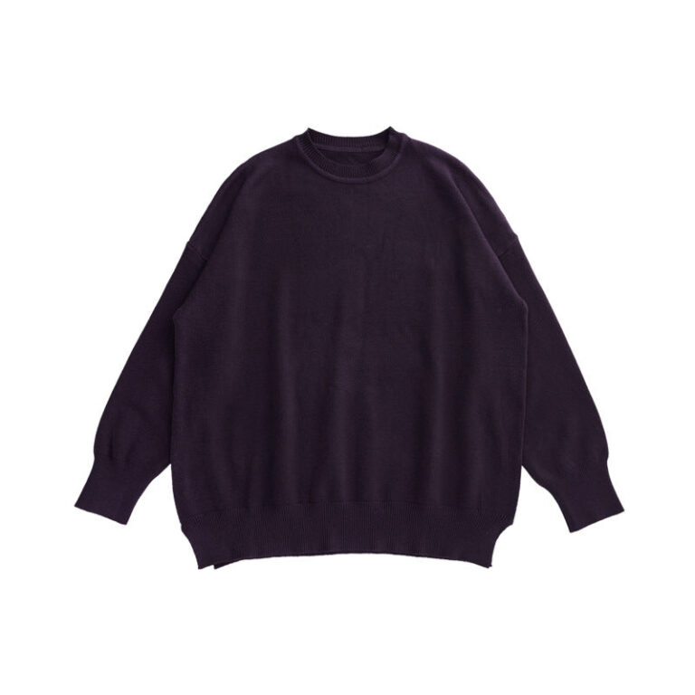Hem Slit lazy Wind Round Neck Sweater