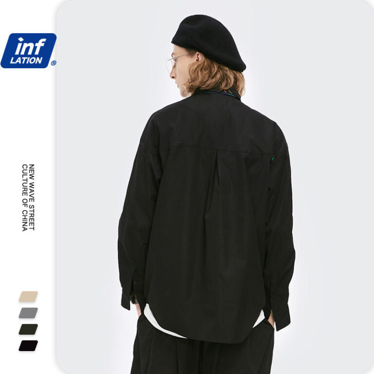 Loose Arc Hem Long-sleeved Shirt