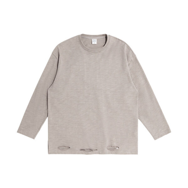Hem Hole bamboo Long-sleeved T-shirt