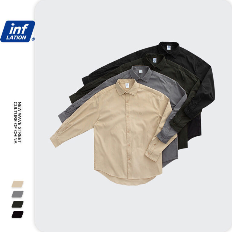 Loose Arc Hem Long-sleeved Shirt
