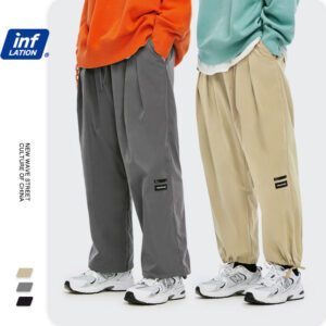 Simple and Straight Casual Pants Tether and Feet