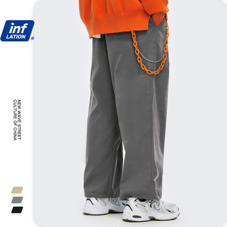Simple and Straight Casual Pants Tether and Feet