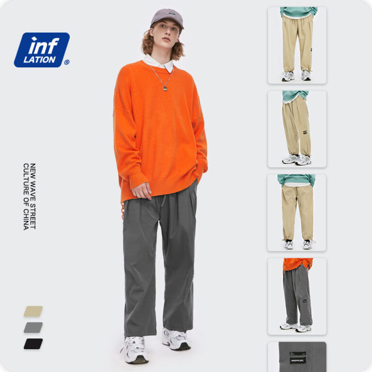 Simple and Straight Casual Pants Tether and Feet