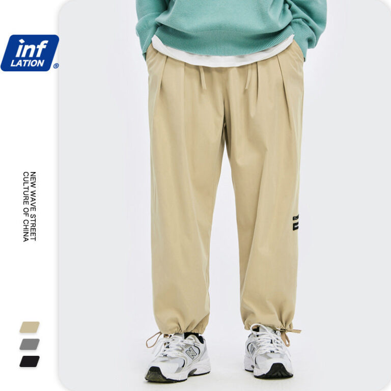 Simple and Straight Casual Pants Tether and Feet